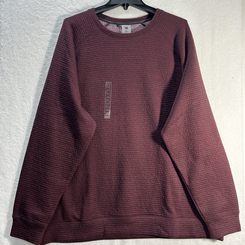 VRST Mens Size 2XL Maroon Recharge Lunar Crew Long Sleeve Pullover Sweatshirt